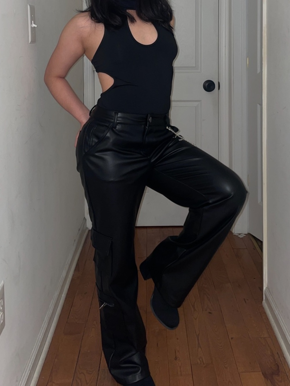Black Faux Leather Pants